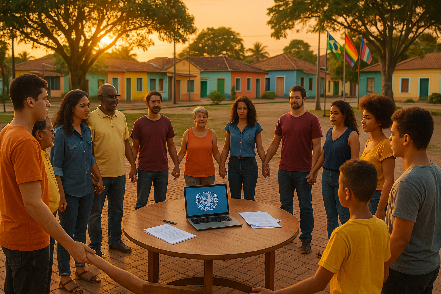 Comunidade unida buscando apoio da ONU