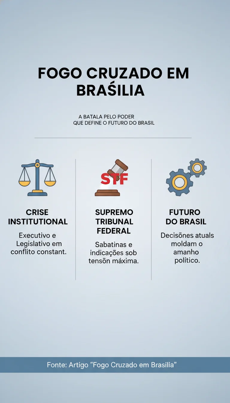 Fogo Cruzado em Brasília: A Batalha Pelo Poder que Define o Futuro do Brasil - Infográfico