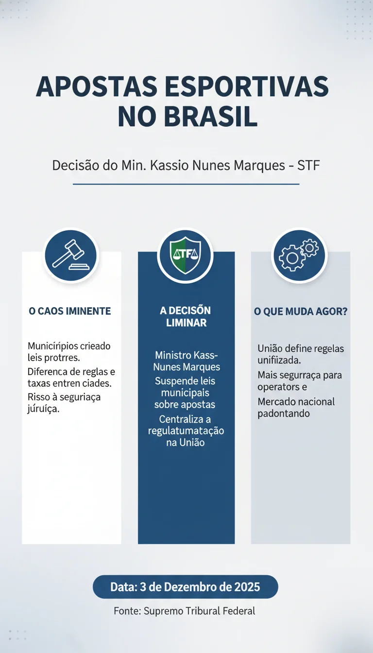 Entenda a Decisão do Ministro Kassio Nunes sobre as 'Bets' e o que Muda no Brasil - Infográfico
