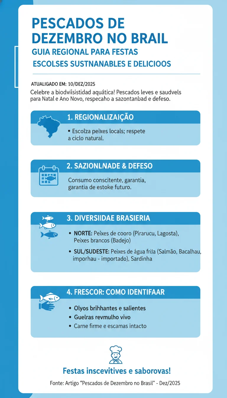Pescados de Dezembro no Brasil: Guia Completo por Região para Festas Inesquecíveis - Infográfico