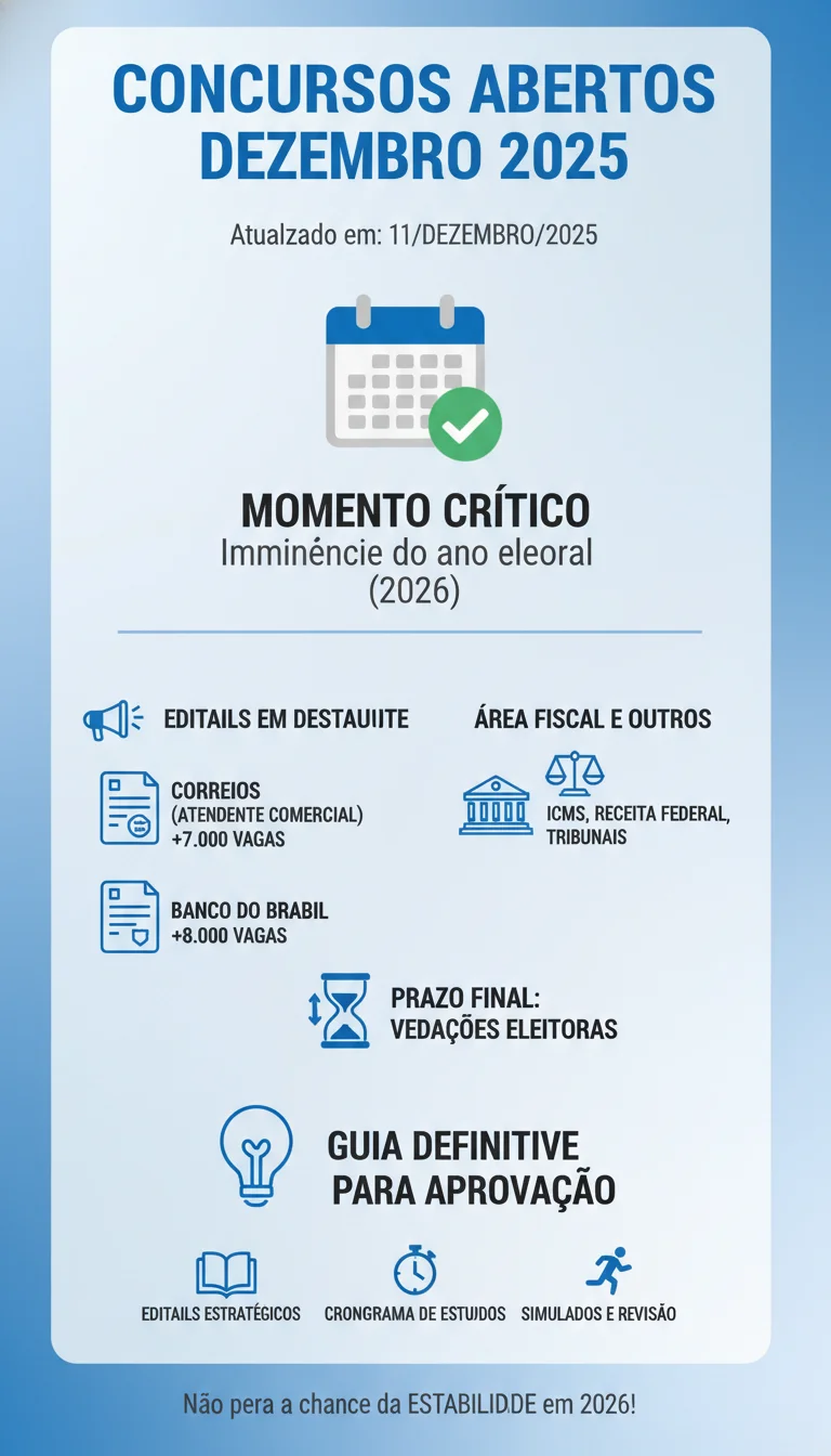 Infográfico: Guia Definitivo para sua Aprovação em Concursos 2025