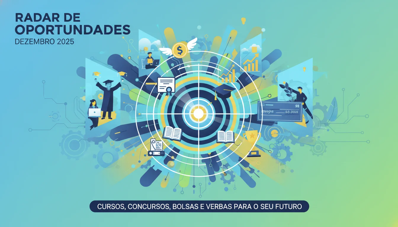 Radar de Oportunidades Dezembro 2025: Guia Completo de Cursos, Concursos, Bolsas e Verbas para o Seu Futuro - Imagem Principal