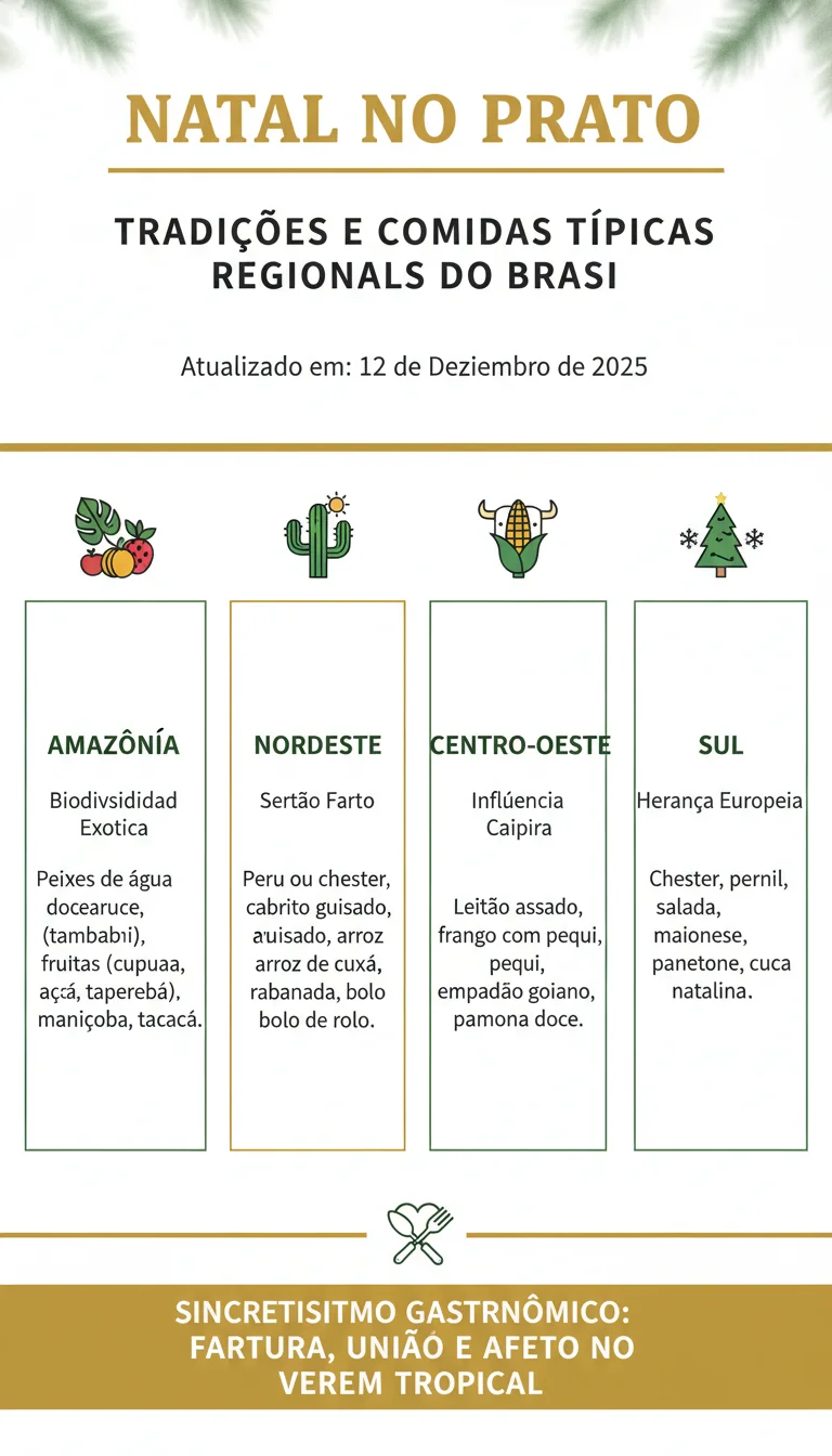 Natal no Prato: O Guia Definitivo das Tradições, Significados e Comidas Típicas Regionais do Brasil - Infográfico