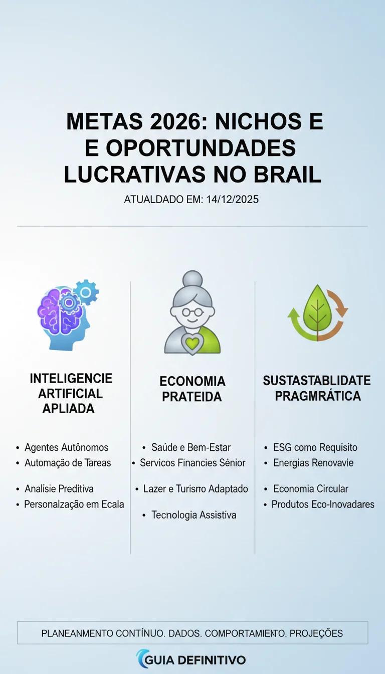 Metas para 2026: Seu Guia Definitivo para Nichos e Oportunidades de Negócio Lucrativas no Brasil - Infográfico