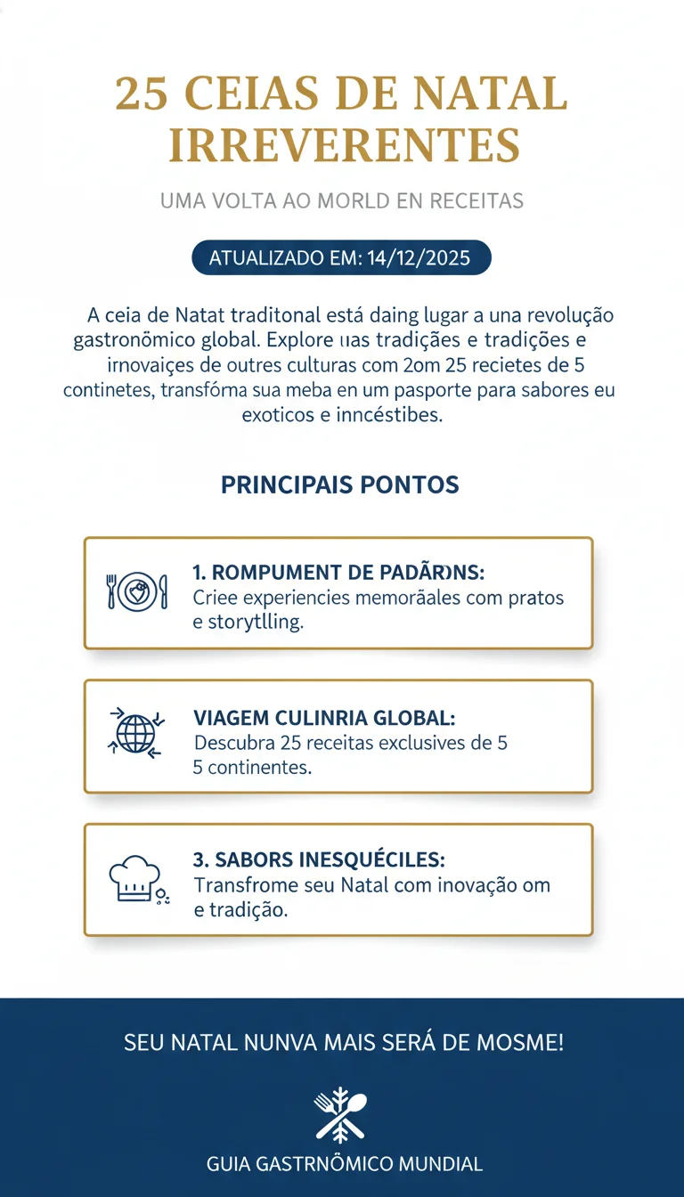 Desvende 25 Ceias de Natal Irreverentes: Uma Volta ao Mundo em Receitas Exclusivas e Memoráveis - Infográfico