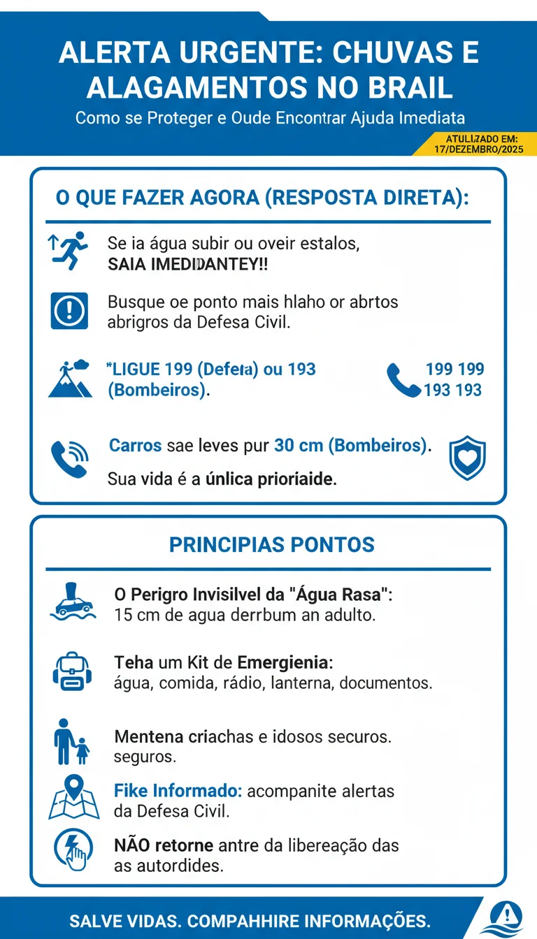 Alerta Urgente: Chuvas e Alagamentos no Brasil – Como se Proteger e Onde Encontrar Ajuda Imediata (NOTÍCIAS ATUALIZADAS) - Infográfico