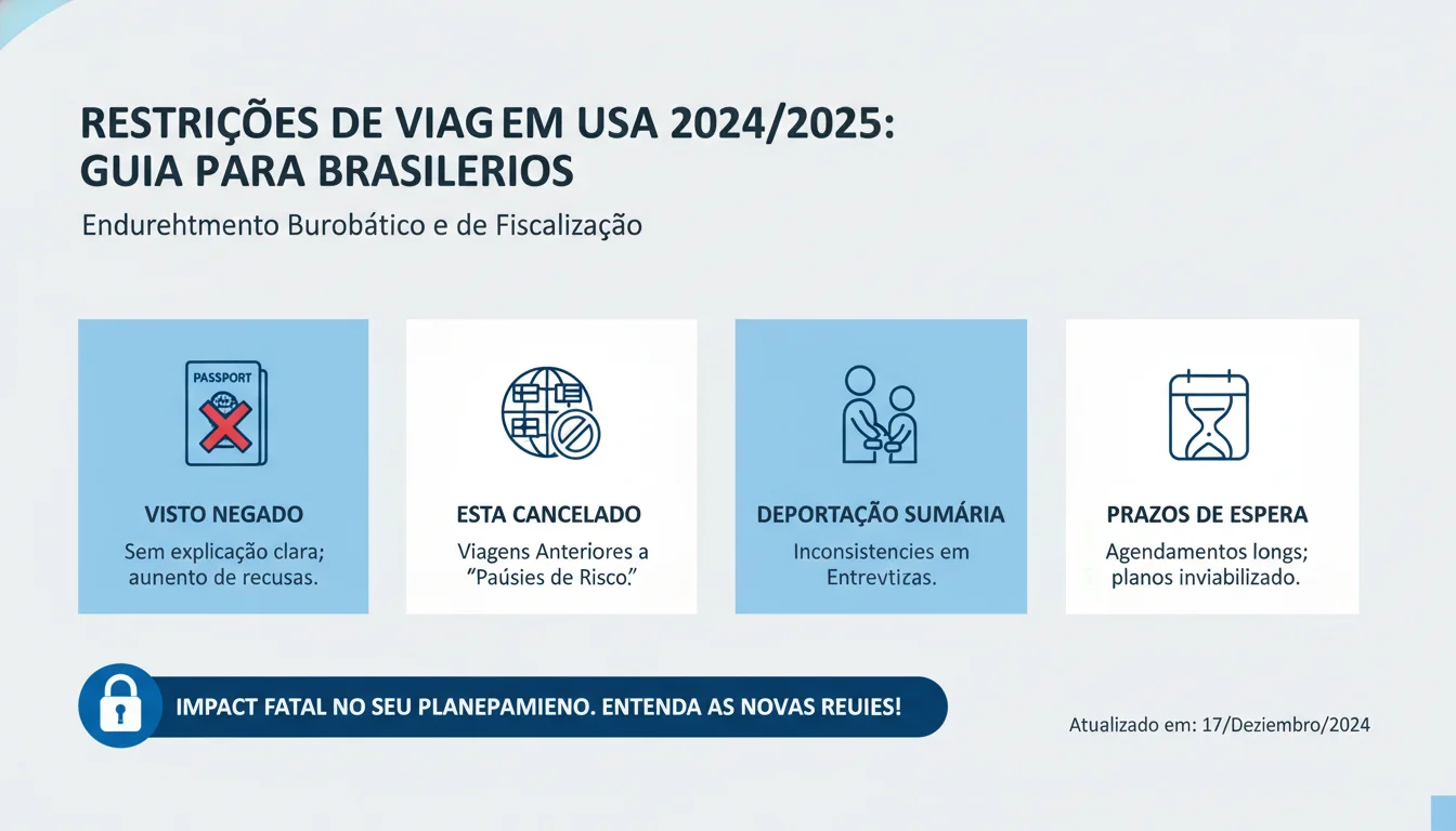URGENTE: Restrições de Viagem EUA 2024/2025: O Guia Definitivo para Brasileiros | Novas Regras, Bloqueios e Impactos Fatais no Seu Planejamento - Exemplo Prático