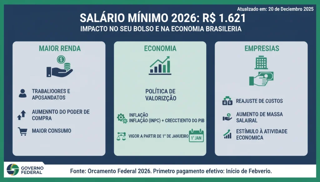 Salário Mínimo 2026: Entenda o Impacto dos R$ 1.621 no Seu Bolso e na Economia Brasileira