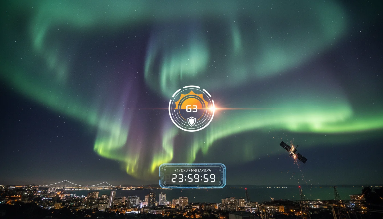 Tempestade Solar G3 no Réveillon: Alerta da NOAA prevê Auroras e possíveis impactos na Terra - Capa