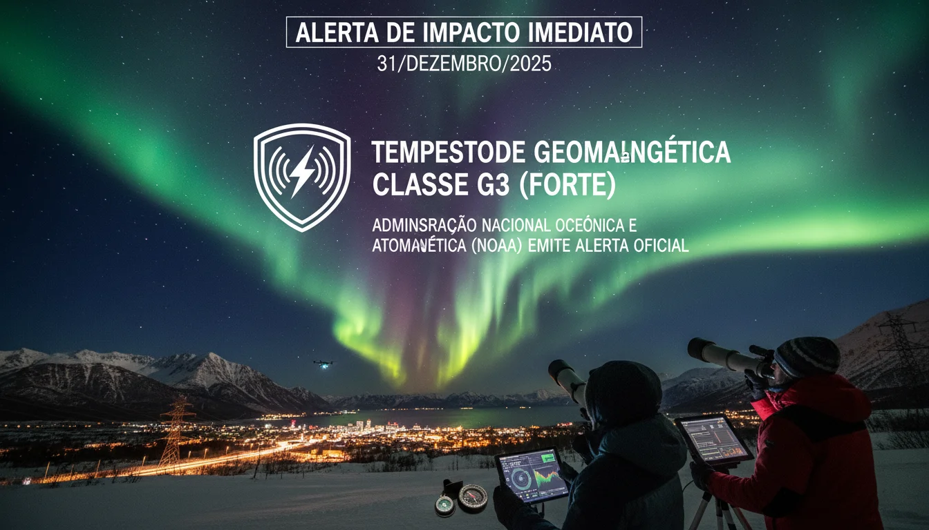 Tempestade Solar G3 no Réveillon: Alerta da NOAA prevê Auroras e possíveis impactos na Terra - Detalhe