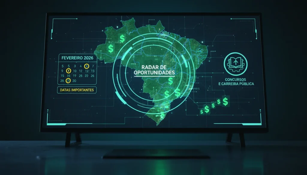 Radar de Oportunidades Fevereiro 2026: Concursos, Benefícios e Calendários Oficiais