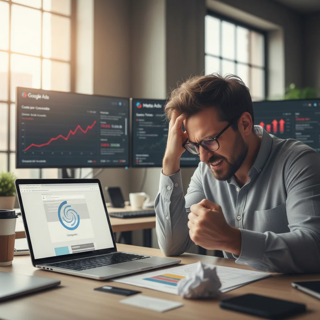 Monitoramento de carga do servidor sob impacto de tráfego pago sem otimização de cache